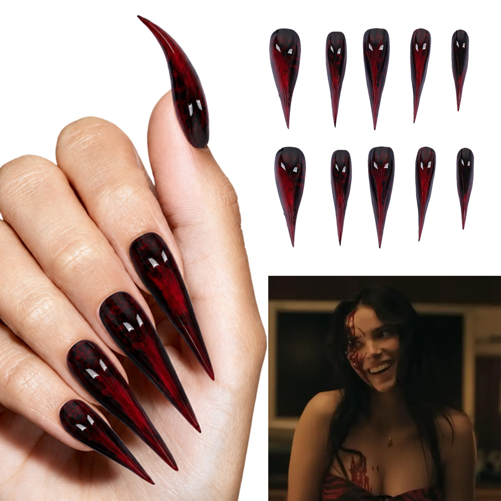 Cosplay Prop Painting - Faux ongles rouges Nikki Cosplay, motifs